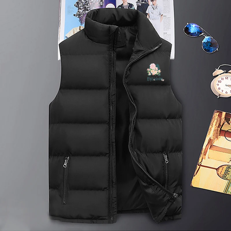 

Autumn Winter Men's Sleeveless Vest Flower Pattern Casual Fashion Waistcoat Male Outdoor Warm Windbreaker Hiking Camping Coats