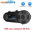 Fodsports V6S Мотоциклетная гарнитура для шлема Bluetooth 5.0 1000 м Водонепроницаемый беспроводной переговорный телефон с FM-радио, интерфейс Type-C, V6S может подключаться к внутренней связи V6 Pro