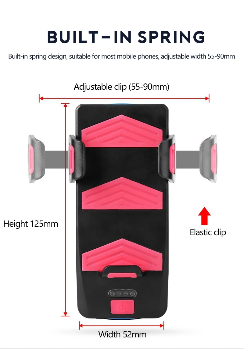 Велосипедный держатель для телефона Рог светильник USB спереди Мощность банк