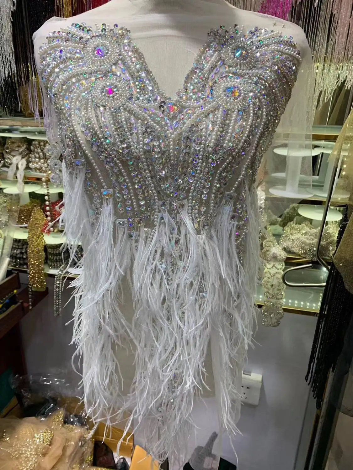 Полностью ручной работы из бисера бахрома ожерелье кружева tassle отделка для