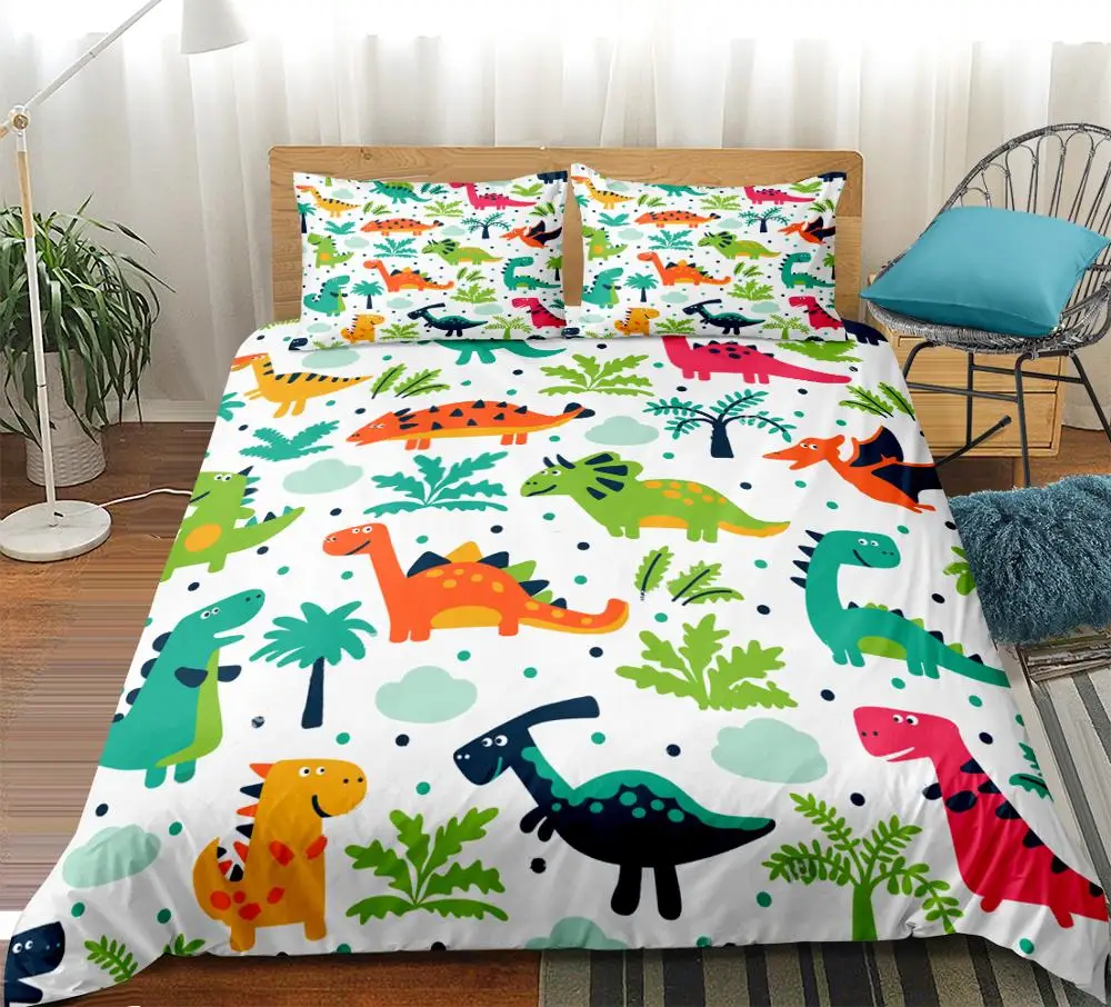 

3D Dinosaur Park Print Bedding Set Cartoon Animals Duvet cover set bedclothes with pillowcase bed set home Textiles