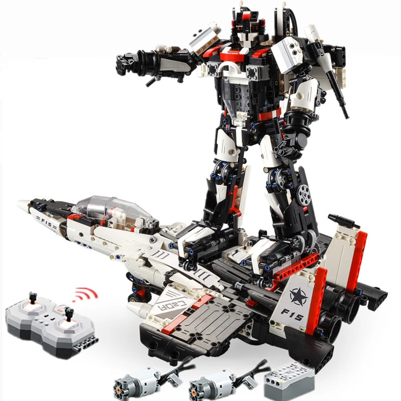 

CaDA C51030 917PCS 2 in 1 DIY Technic Building Blocks Bricks RC Airplane Robot Fighter Glider Model Toy for Children Gifts