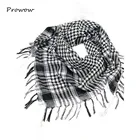 Ветрозащитный зимний шарф в стиле милитари, мужской мусульманский хиджаб, Тонкие шарфы, арабские коффийские шарфы, хлопковые модные черные D015