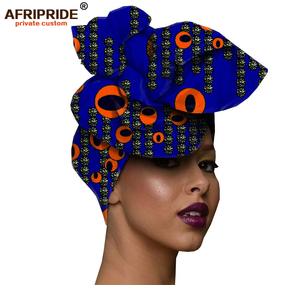 498 Африканская мода, повязка на голову для женщин, AFRIPRIDE, bazin richi, высокое качество, хлопок, воск, принт, Женская бандана A19H001 - Цвет: 498