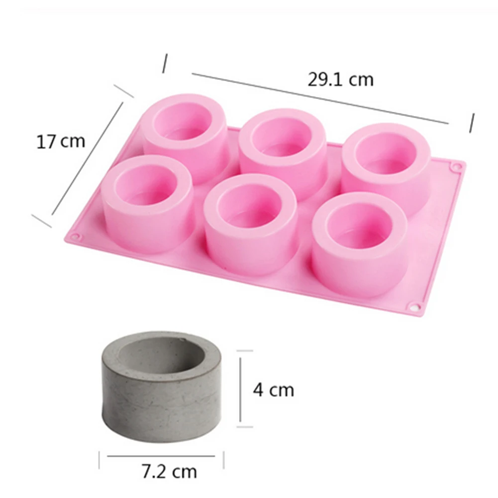 Бетонные формы с 6 отверстиями практичные бытовые силиконовые