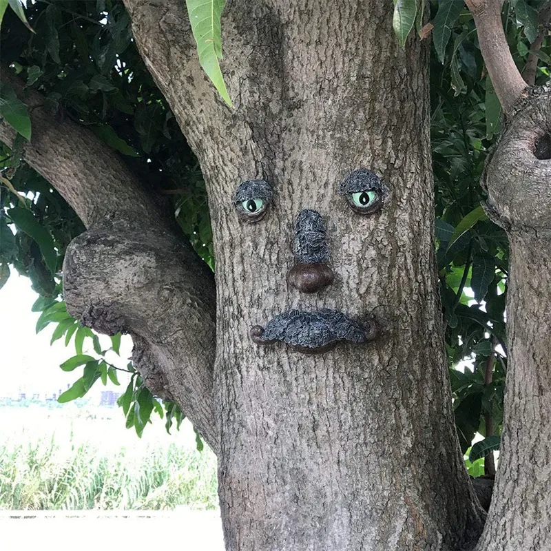 

Old Man Tree Face Sculpture Tree Hugger Garden Peeker Yard Art Sculpture - Suitable for Outdoor & Garden Deco