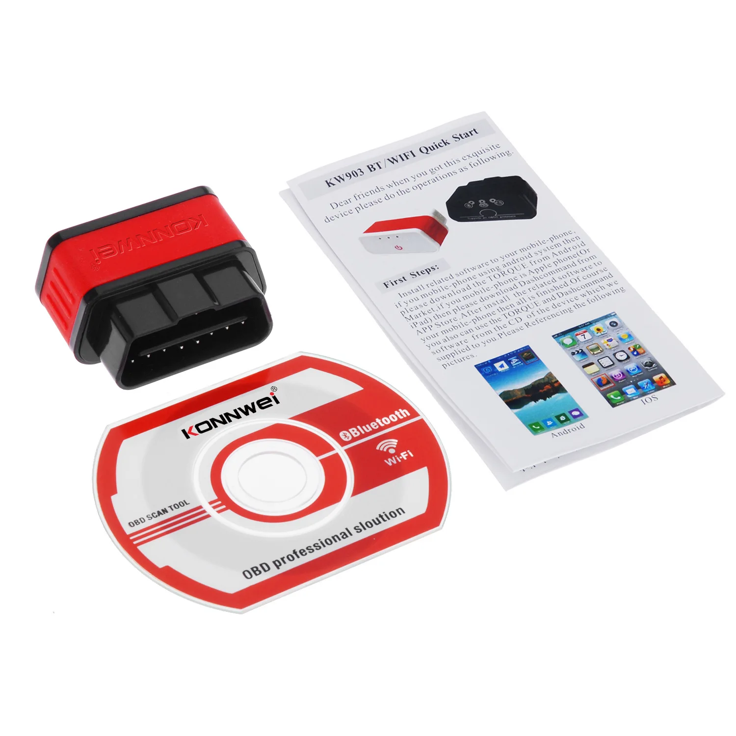 

Диагностический сканер ошибок автомобиля KW903 ELM327 V1.5 Bluetooth OBD