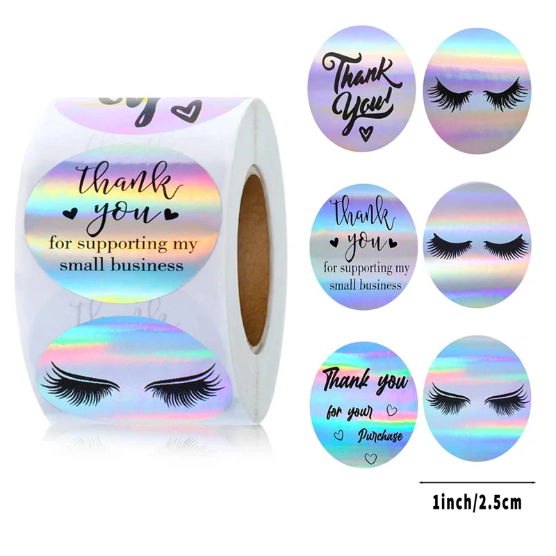 

500 Pcs Laser Thank You Stickers for Gift Package Sealing Impermeables Adhesive Sticker Stationery Scrapbooking Supplies Sticker
