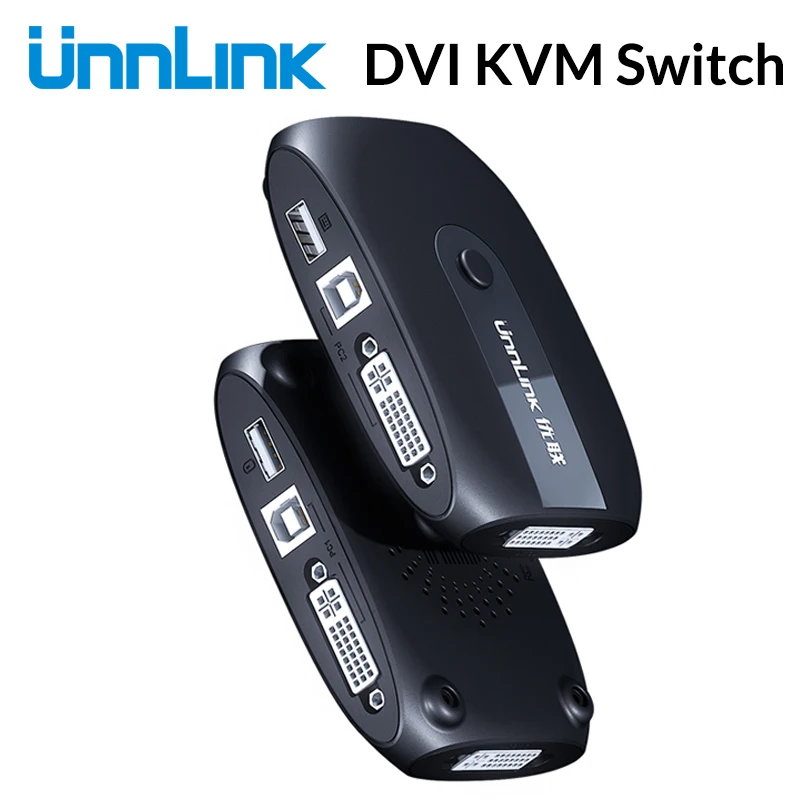 Квм переключатель Unnlink 2X1 DVI семейный 2 в 1 выход USB 0 монитор мышь клавиатура для