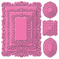 arrival circle oval square rectangular lace frame metal cutting dies 3d craft embossing folders diy scrapbooking decoration mold