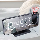 Светодиодные цифровые часы, будильник, электронные часы с проекцией, FM-радио, настольные часы с функцией повтора температуры