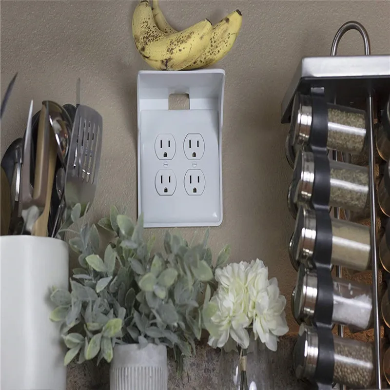 Новый переключатель Белый ABS материала гнездо стойку конечной полка с розеткой