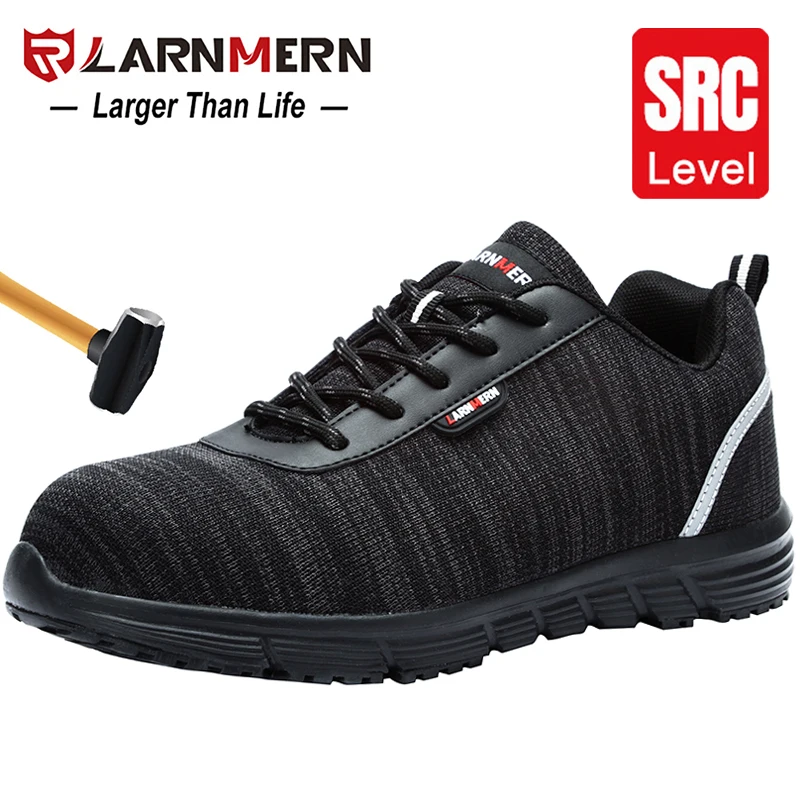 Кроссовки LARNMERN мужские рабочие стальной носок защитная обувь SRC Нескользящие