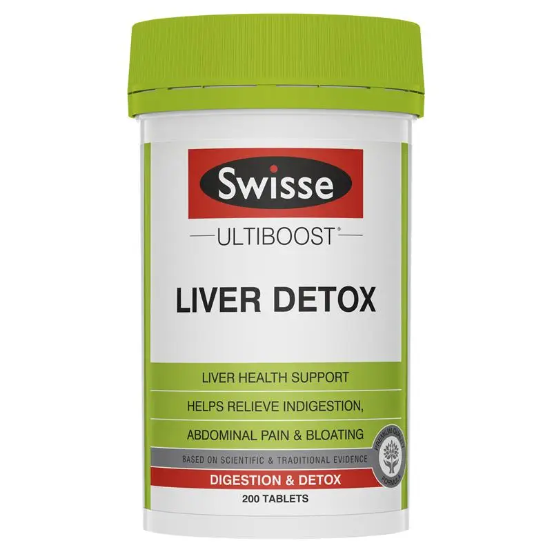 

Swisse Liver Detox Turmeric Supplements 200 Tablets Liver Function Detoxification Indigestion Bloating Cramping Abdominal Relief