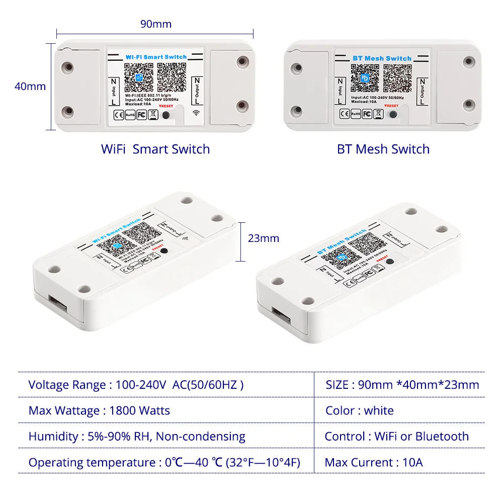 Умный AC100 ~ 240V Maxload10A Magic Home WiFi/Bluetooth переключатель светодиодный контроллер
