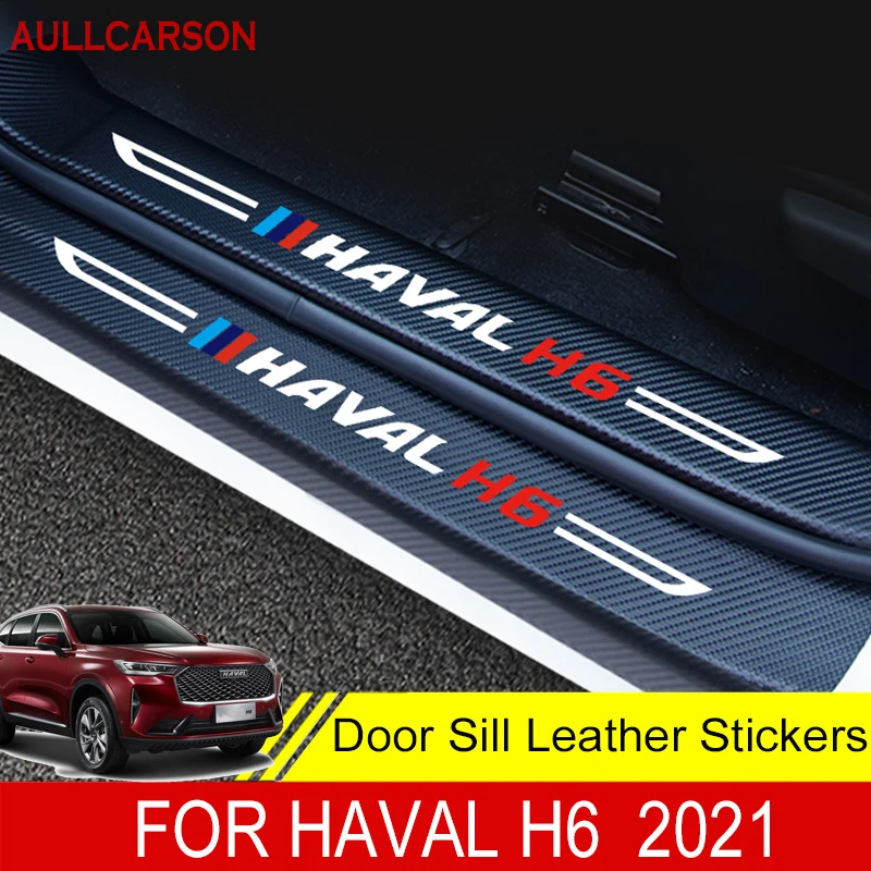 

For Haval H6 2021 2022 2023 Car Door Sill Pedal Board Cover Trim Carbon Fiber Rear Bumper Trunk Sticker Auto Accessories