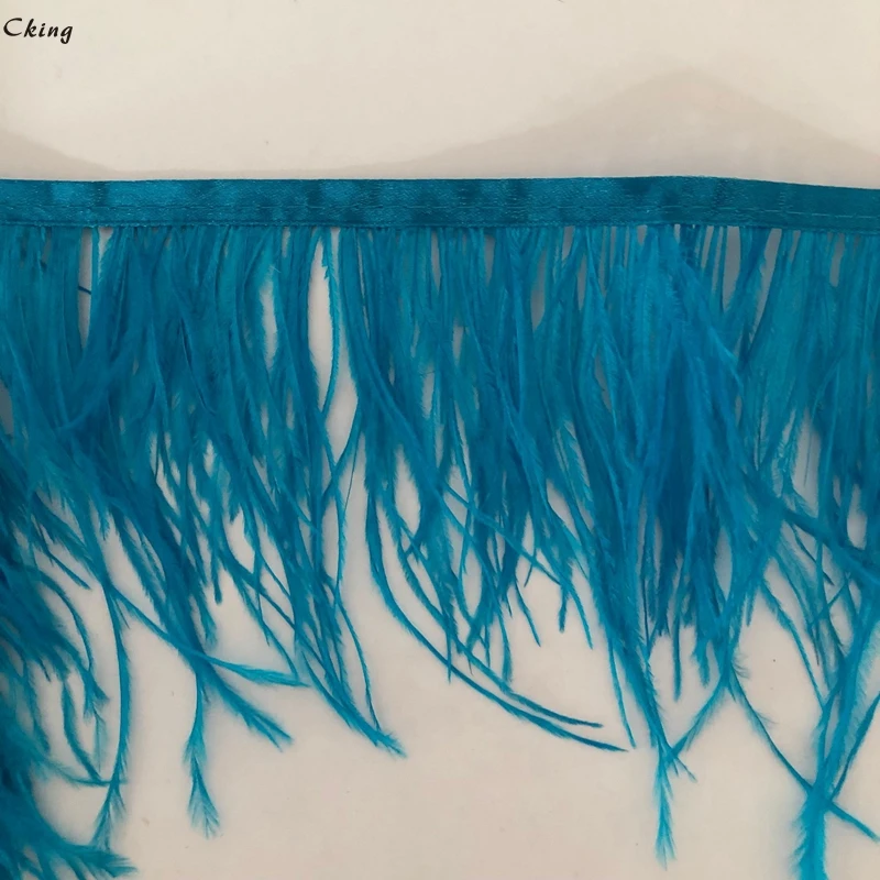 

10Meter ostrich feathers Trims for clothing needlework DIY 10-15cm natural white feathers for Crafts Sewing DIY dress decoration