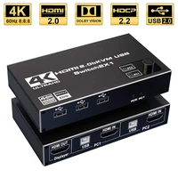 hdmi switch kvm switch dual monitor 2 in 1 out sharing printer keyboard mouse 2 ports 4k60hz hdmi kvm switch for xiaomi mi box