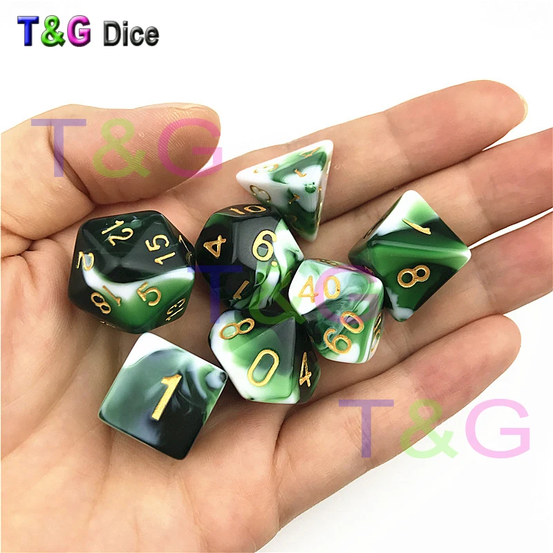 Новый прозрачный зеленый и белый цвет игральные кости D4 D20 игра DND|colored dice|dice colorwhite