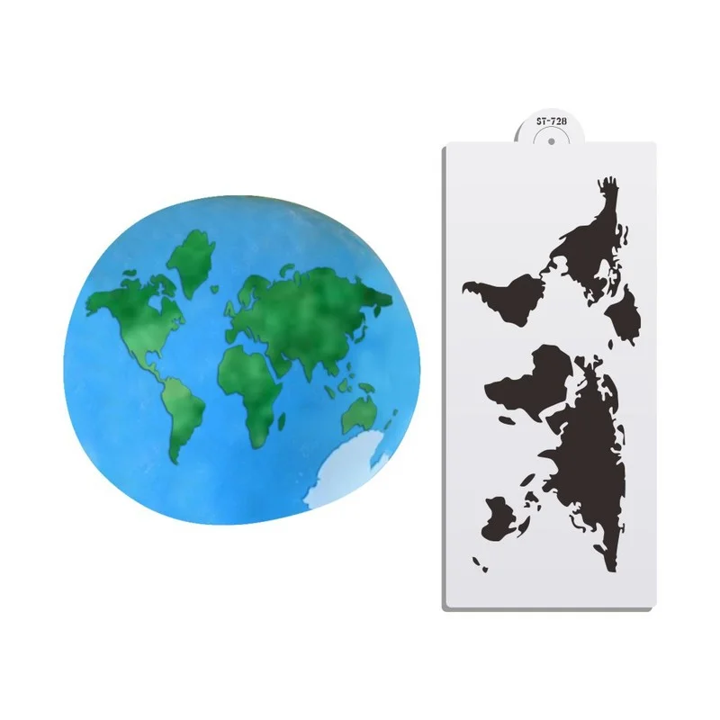 Трафарет для шоколада мусса торта город карта земли шаблон торт спрей кружевная