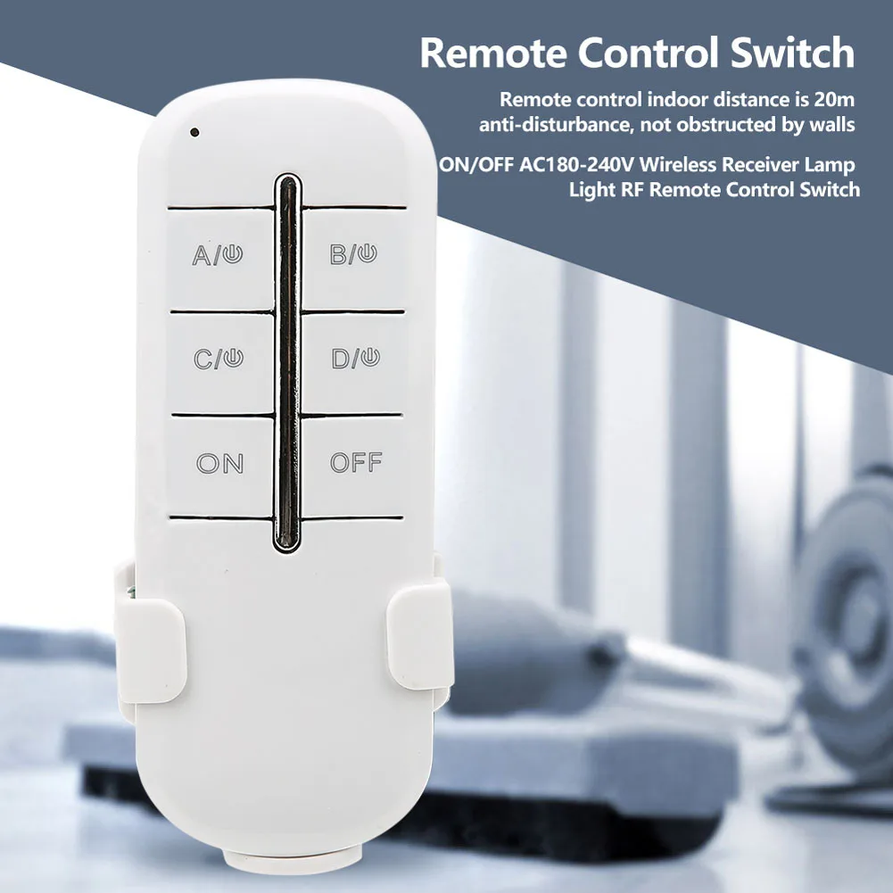 

RF Remote Control Switch AC180-240V 20m Wireless Receiver Light 4*1000W Crystal Lamp Dome Light Fluorescent Lamp Exhaust Fan