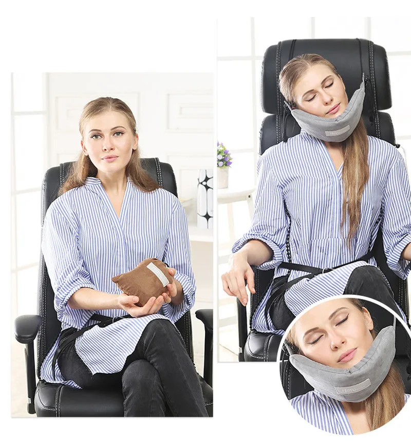 

Memory Foam Travel Pillow for Airplane Inflatable Neck Pillow Travel Accessories Comfortable Pillows for Sleep Home Textile