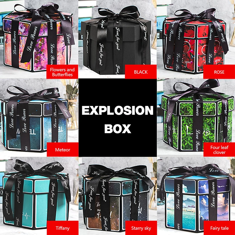 

Hexagon Surprise Explosion Box DIY Handmade Scrapbook Photo Album Wedding Gift Box for Valentine Christmas Gift Boxes