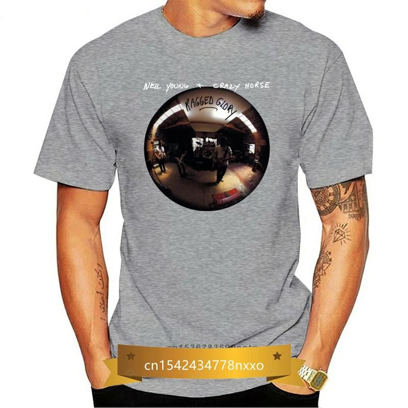

Neil Young Crazy Horse Ragged Glory Rock Legend Mens Black T Shirt women tshirt
