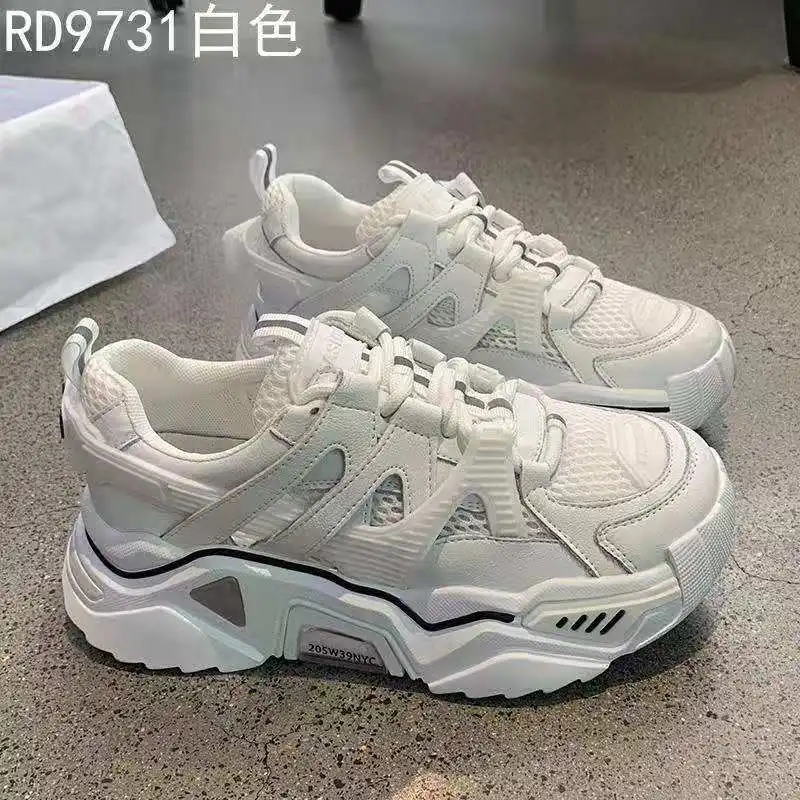 

2021 Spring Women's Casual Sports High Platform Shoes All-match Comfortable Women's Chunky Sneakers Mesh Breathable Autumn Shoes