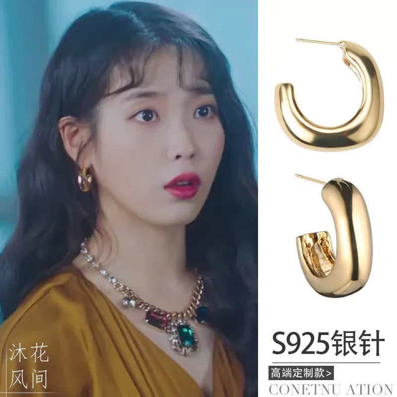 2019 новый тип отель Deluna Lee Ji Eun с тем же золотом серьги подарок для девочки День