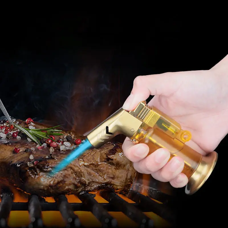 Газовая ветрозащитная зажигалка прикуриватель локтевой распылитель для сигар