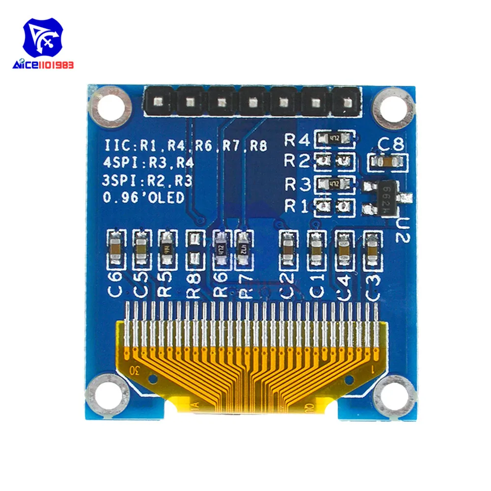 Diymore 0 96 &quotбелый/синий/желтый синий OLED ЖК дисплей модуль 128x64 SSD1306 7Pin IIC I2C SPI серия