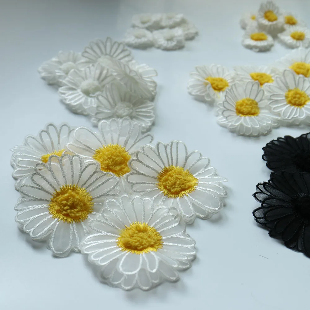 

5pc DIY 2-layer flower Patches for clothing Embroidery floral patches for clothes bags decorative parches applique sewing craft