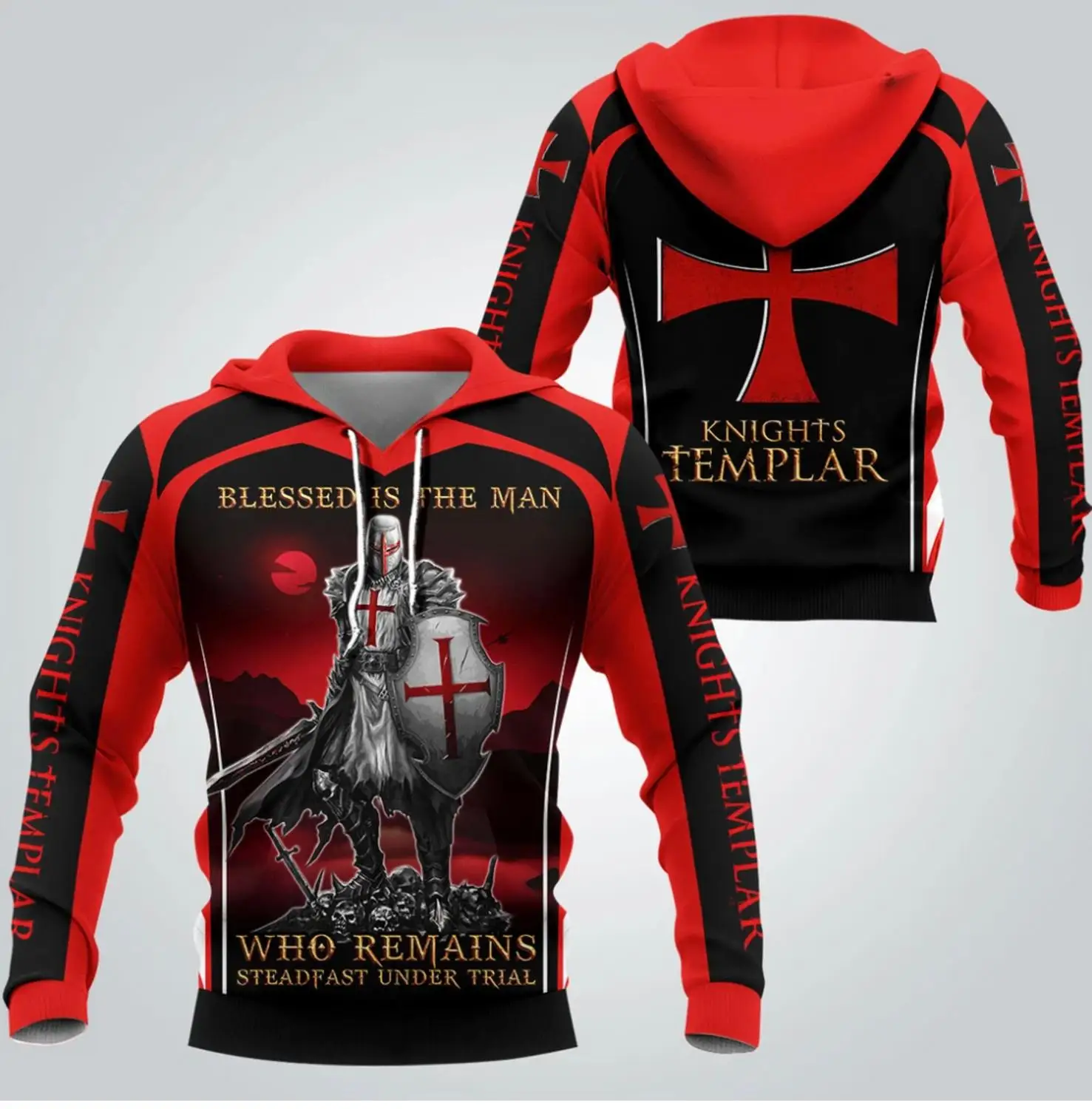 Крестоносцы Рыцари Тамплиер пот Homme Толстовка Уличная толстовки уличная Мужская