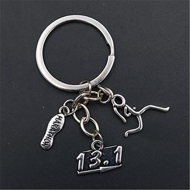 1 шт. в стиле хип-хоп размер: Стиль бег брелок для девушек 26 2 км и 13 кольцо ключей DIY