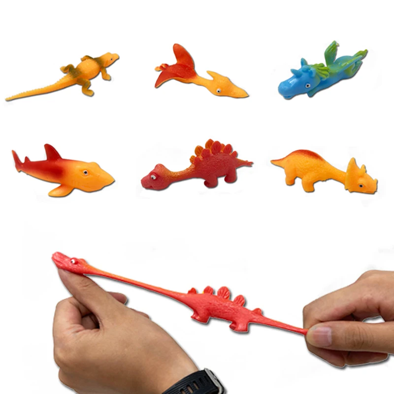 

Игрушка-Рогатка с имитацией динозавра из ТПР, летающая игрушка, мягкая стрейчевая пусковая установка для пальцев, новые игрушки 2021 для дете...