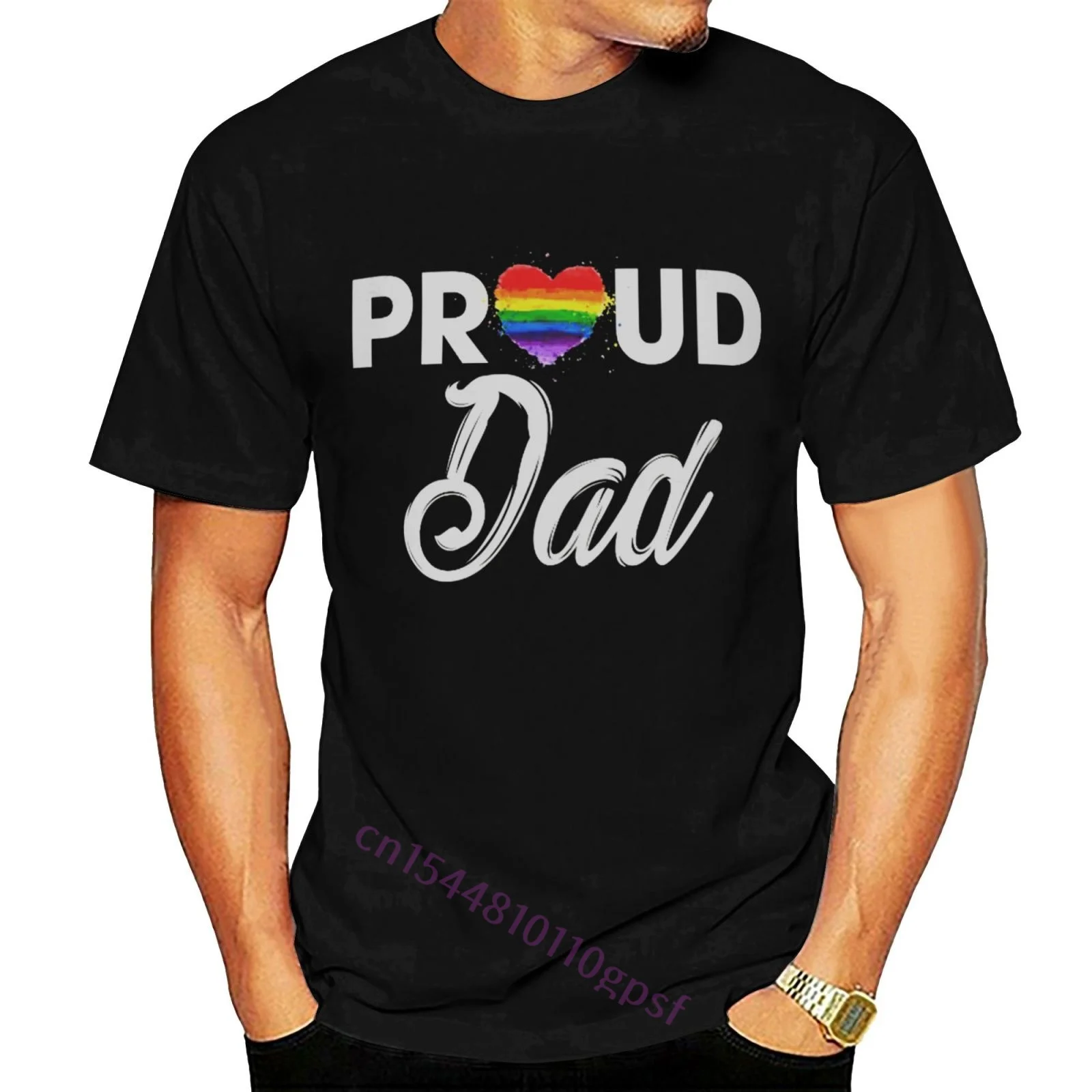 Футболка ЛГБТ с надписью Proud Dad Sister мужская хлопковая Повседневная футболка