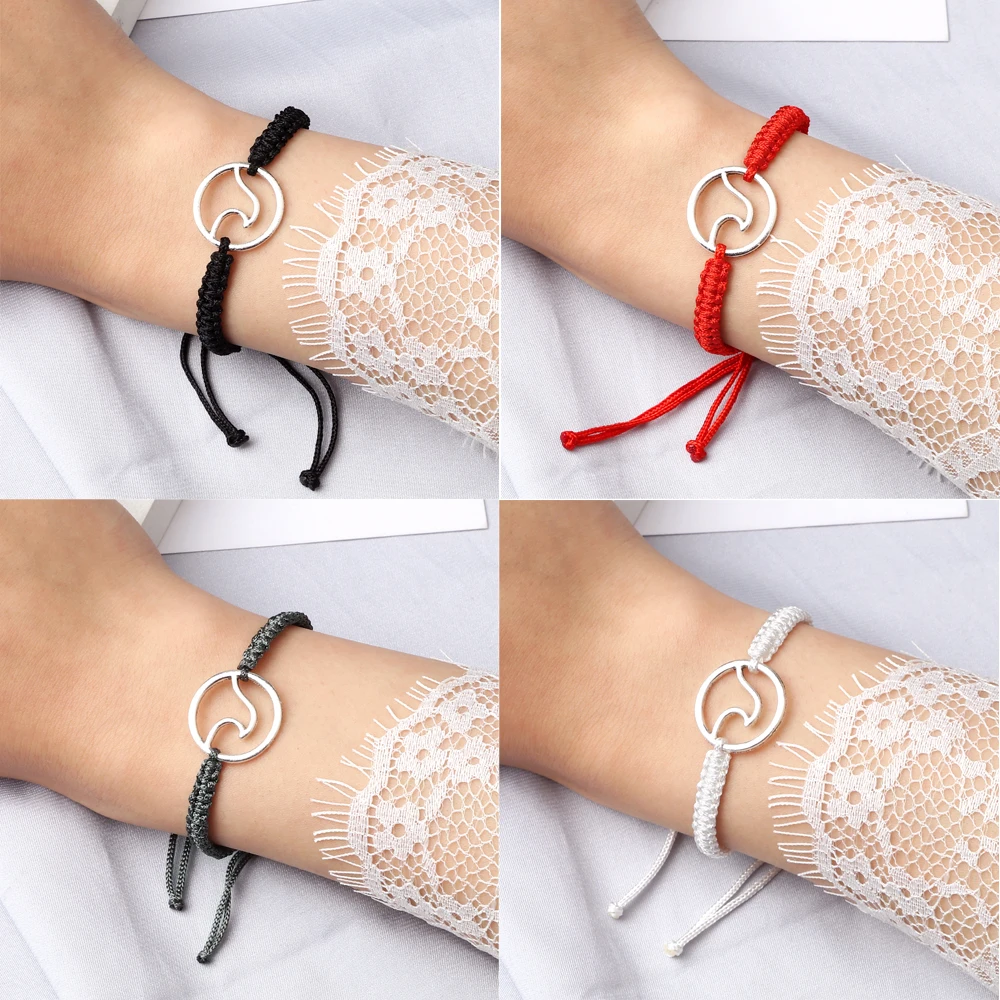 Браслет ручной работы регулируемый плетеный веревочный браслет для женщин из