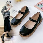 Туфли женские из лакированной кожи, красные, на плоской платформе, с круглым носком