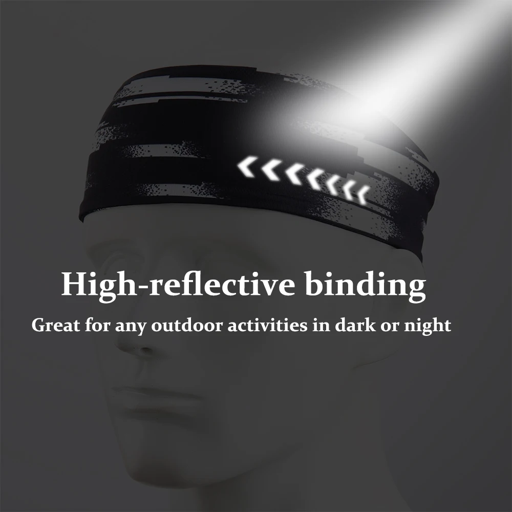 Светоотражающая повязка на голову для мужчин и женщин спортивная бега фитнеса