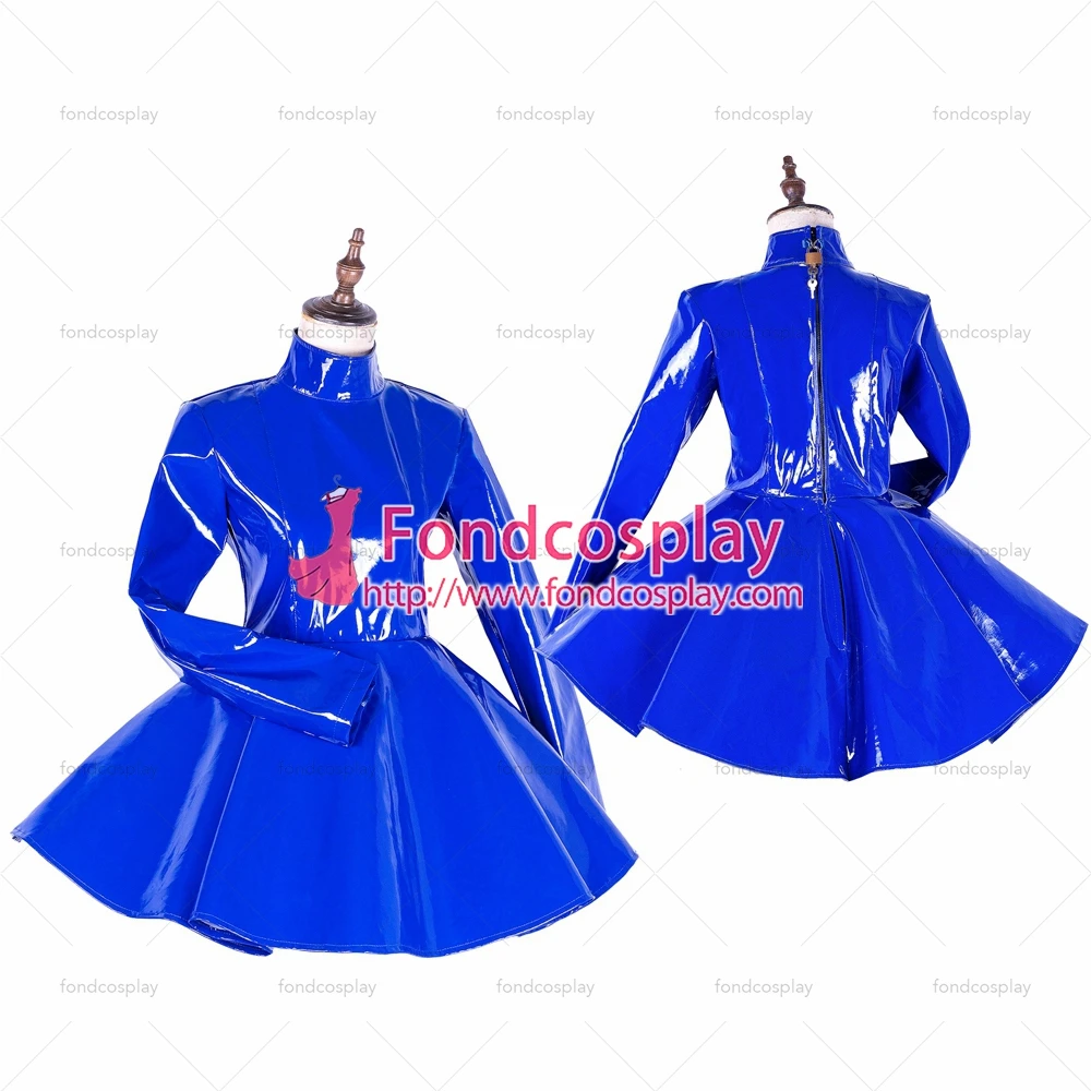 

Сексуальная одежда для взрослых fondcosplay, с крестом, Запираемая в готическом стиле, панк, Лолита, синяя тяжелая одежда из ПВХ, индивидуальная ф...