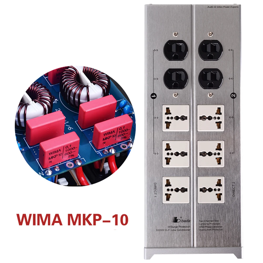 Автомобильный очиститель мощности Bada мощный фильтр HiFi розетка Schuko 8 режимов AC