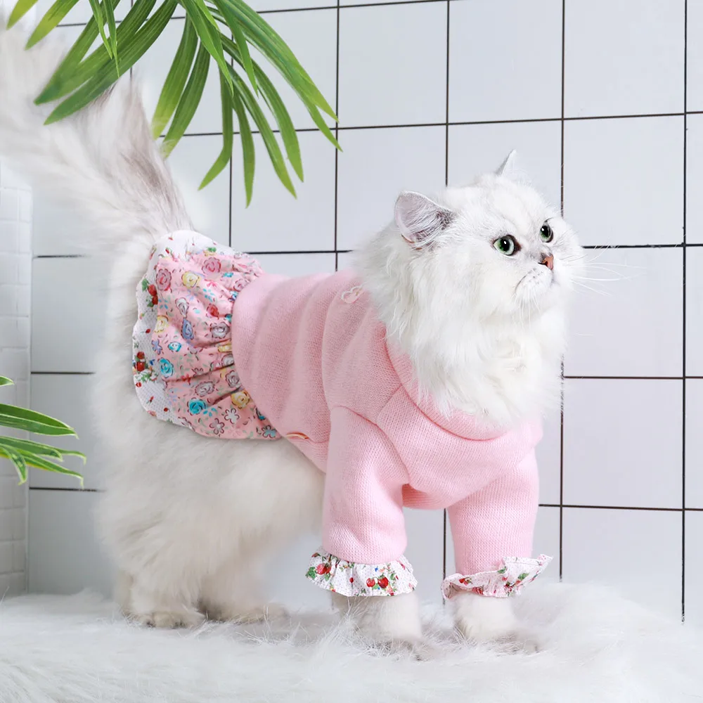 HOOPET Одежда для кошек собак осень зима теплая одежда для домашних животных свитер платье для маленьких собак кошки костюм для чихуахуа кошка пальто костюм