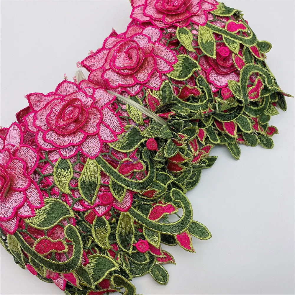 Хит продаж красочные 3D с цветочной вышивкой тканевые цветы листьев аппликация