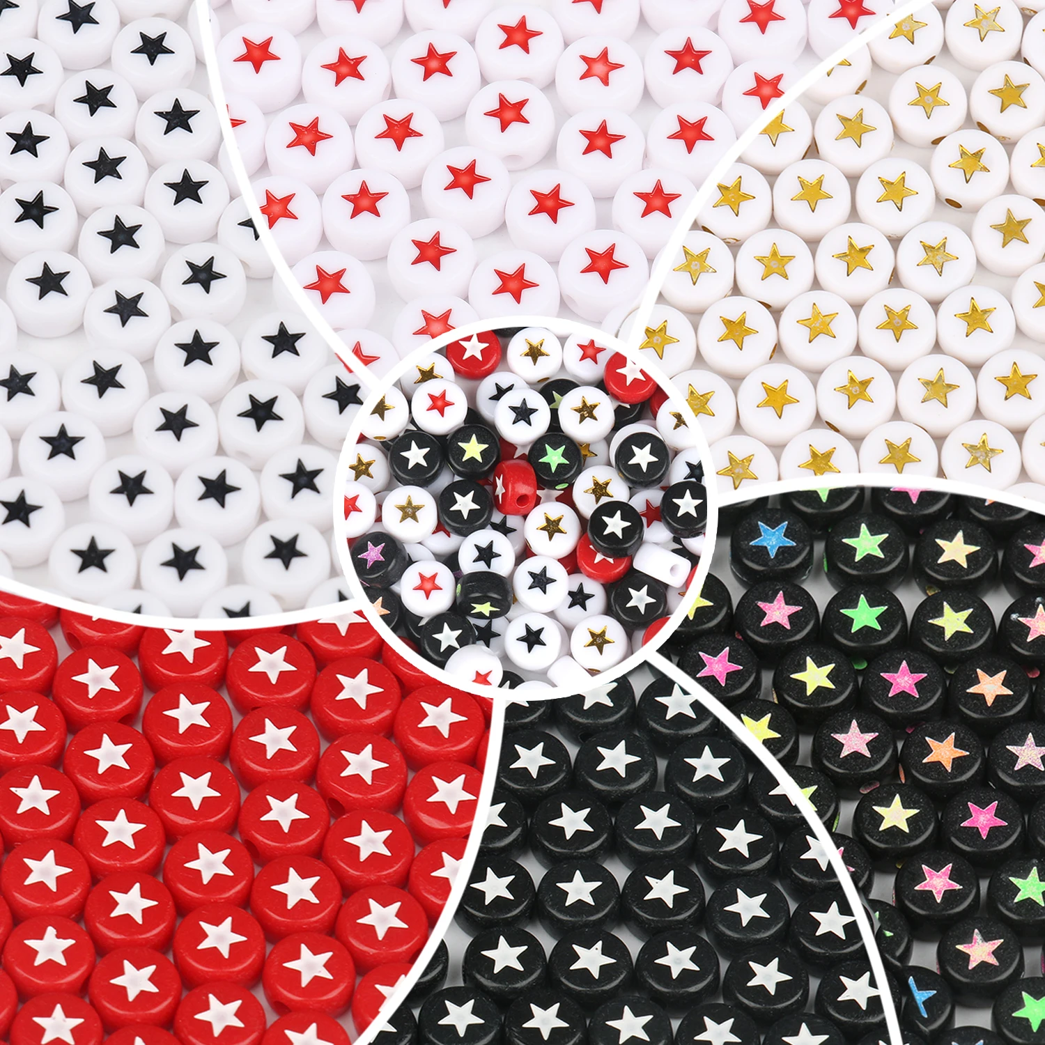 7x4 мм акриловые разделенные бусины звездный узор круглые формы для изготовления