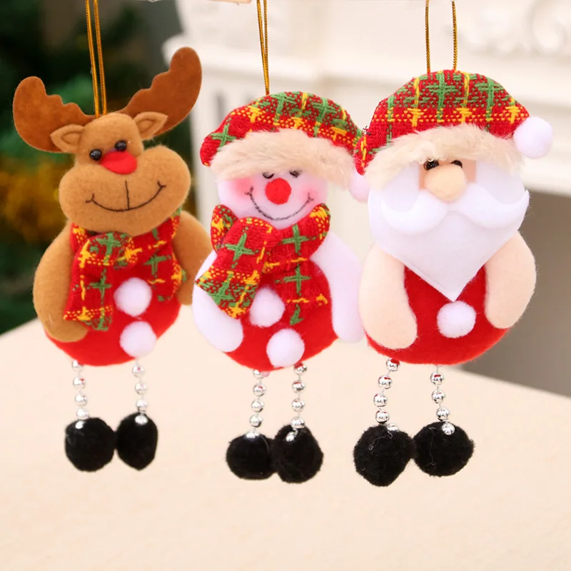 

3D рождественская елка, плюшевые украшения, Санта-Клаус, снеговик, олень, медведь, плюшевые игрушки, украшение для рождественской елки, вечер...