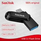 USB флеш-накопитель SanDisk OTG USB 3,1 Type-C 32 Гб 64 Гб до 150 МБс. Флешка 128 ГБ флеш-накопитель 256 ГБ для сотовых телефонов, планшетов, ПК, SDDDC3