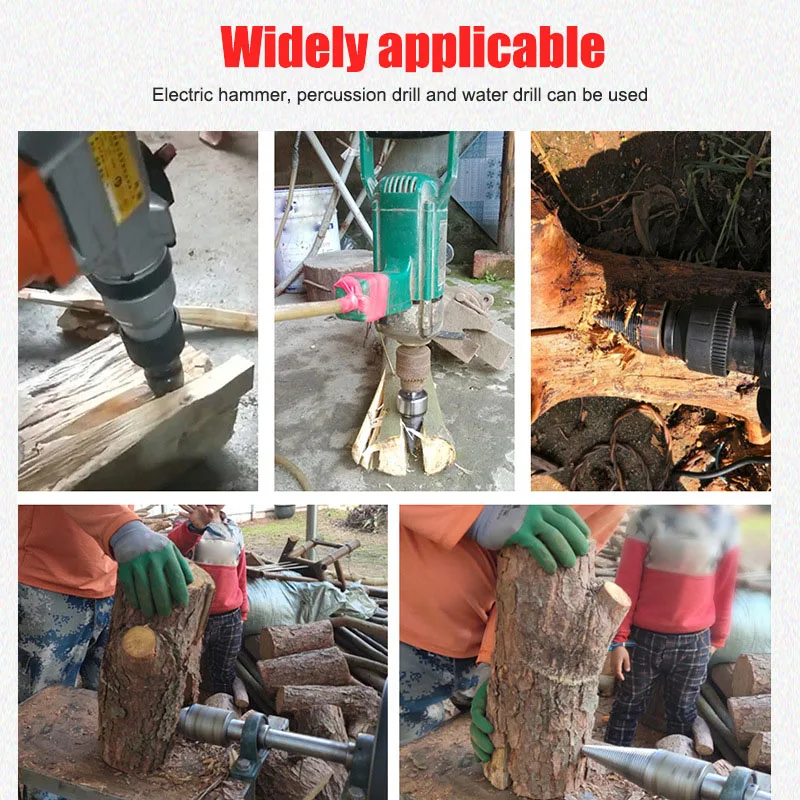 

Wood Splitter Cone Drill Efficient Drill Bit Safe Wood Breaker Tool for Firewood Machine Fast Wood Splitting 32/38/42/45mm YE-Ho