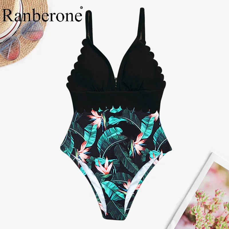 Женский купальник-бикини с цветочным принтом и открытой спиной | Спорт