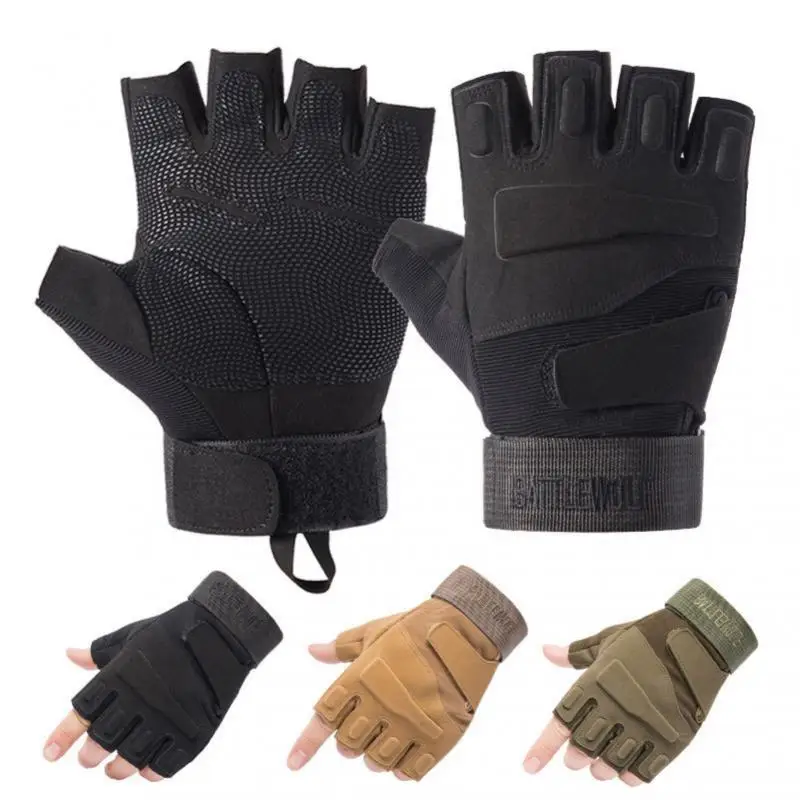 

Free shipping Men's Tactical Gloves Outdoor Half-finger Protective Sports Training Cycling Non-slip Mountaineering Gloves new